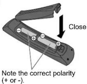 PANASONIC Viera TH-50PX80 - Installing the remote's batteries - 4