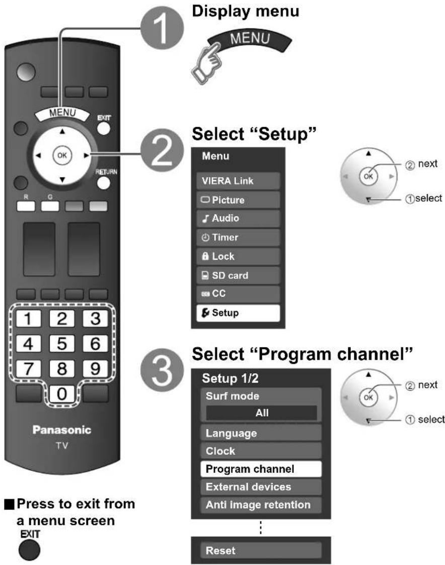PANASONIC Viera TH-50PX80 - Editing and Setting Channels - 1