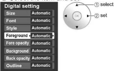PANASONIC Viera TH-50PX80 - ■To make more in-depth display settings in digital programs - 1