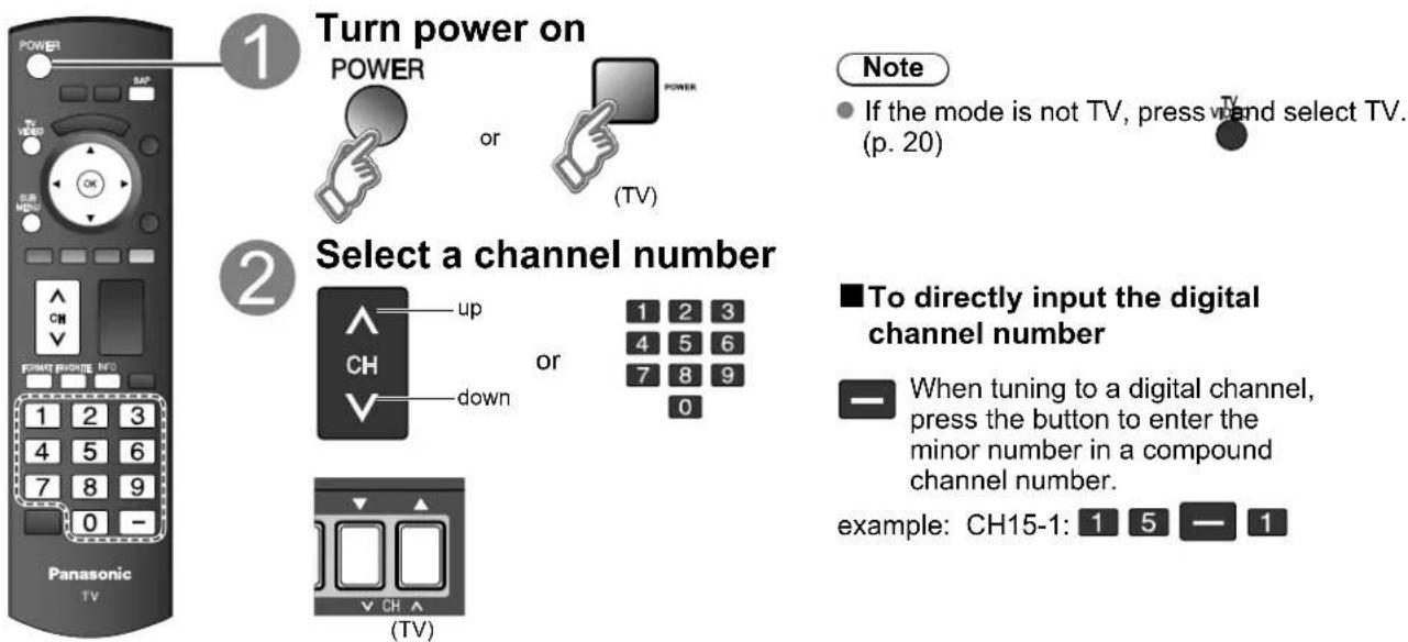 PANASONIC Viera TH-50PX80 - To watch TV and other functions - 1