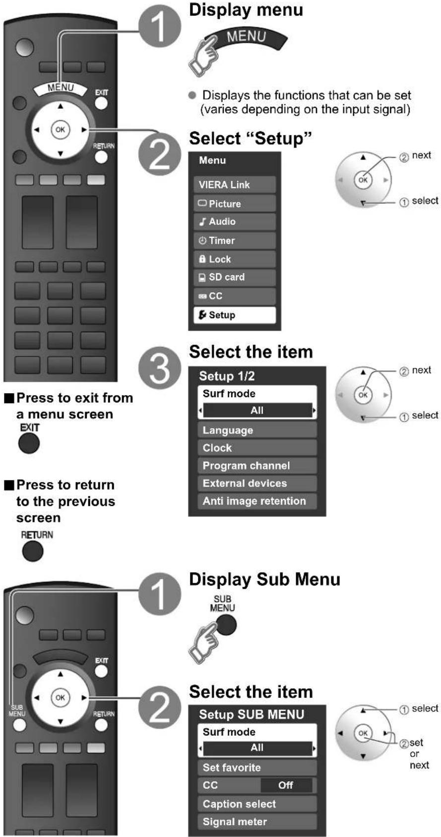 PANASONIC Viera TH-50PX80 - How to Use Menu Functions - 1