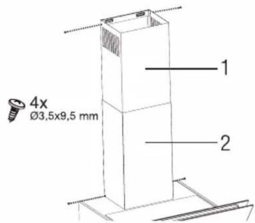 GRUNDIG GDSP5470BSCH - Installation of the hood to the flue - 1