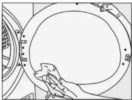 GRUNDIG GT5P6924W0 - Filtres à fibres (filtres internes et externes) / Nettoyage de la surface intérieure de la porte de chargement - 6
