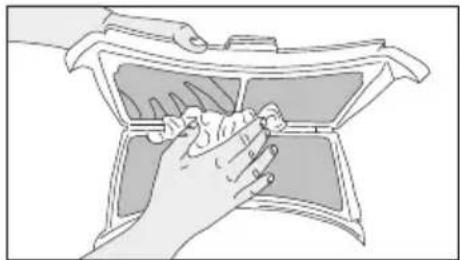 GRUNDIG GT5P6823W0 - Filtres à fibres (filtres internes et externes) / Nettoyage de la surface intérieure de la porte de chargement - 3