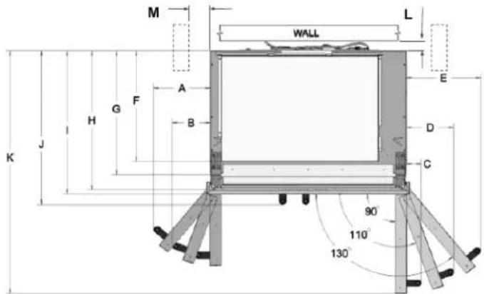 KITCHENAID KBSN708MPA - Dimensions pour l'ouverture des portes - 1