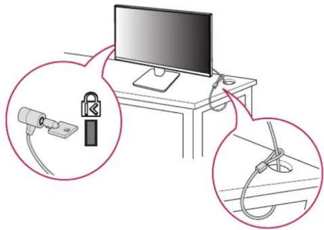 LG 22MR410 - Использование замка Kensington - 1