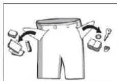 CONTINENTAL EDISON CELL712IS2 - Videz des poches intérieures et des poches des pantalons les petits objets métalliques qu'elles pourraient contenir (clous, épingles, trombones). - 1