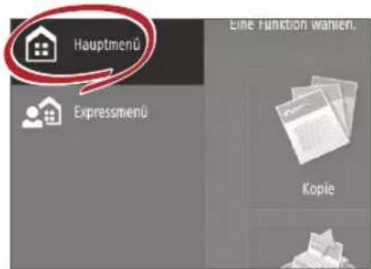 CANON imageRUNNER ADVANCE C255i - Zugriff auf das Hauptmenü - 1
