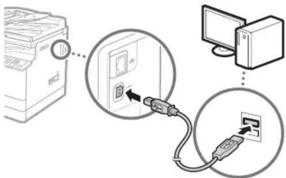 CANON imageRUNNER 2204F - Connectez le câble USB. - 1