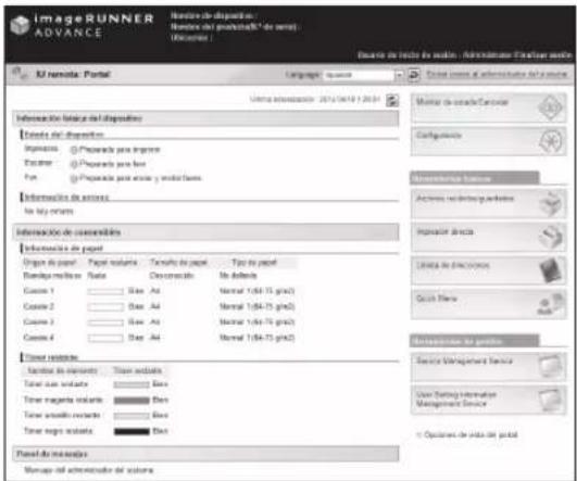 CANON imageRUNNER ADVANCE C3330i - Que peutec hacer la IU remota - 1