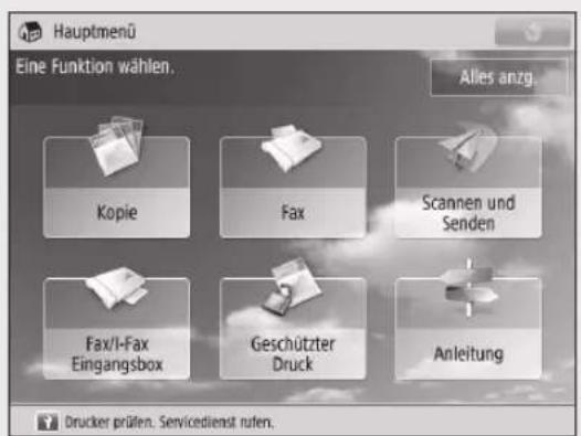CANON imageRUNNER ADVANCE C3330i - Wenneine Meldung auf dem Sensordisplay angezeigt wird - 1