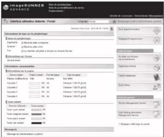 CANON imageRUNNER ADVANCE C3330i - Fonctionnalités de l'interface utilisateur - 1