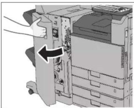 CANON imageRUNNER ADVANCE C3330i - Abra la tapa frontal de la unidad de acabado. - 1