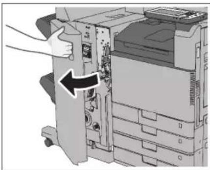 CANON imageRUNNER ADVANCE C3330i - Offnen Sie die vordere Abdeckung des Finisher. - 1