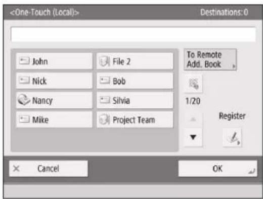 CANON imageRUNNER ADVANCE C3330i - Specifying the Destination Using a One-Touch Button - 1