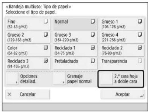 CANON imageRUNNER ADVANCE C3330i - como imprimir en el reversal del papel - 2