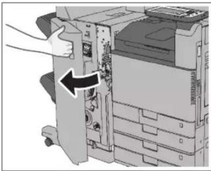 CANON imageRUNNER ADVANCE C3330i - Abra la tapa frontal de la unidad de acabado. - 1