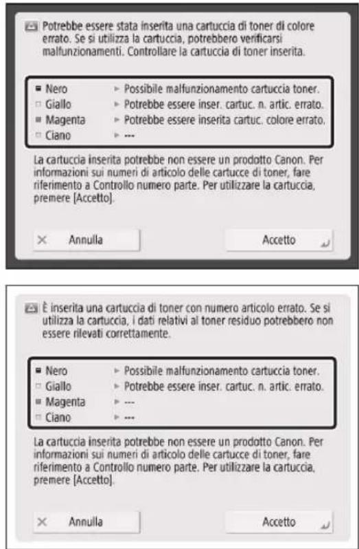 CANON imageRUNNER ADVANCE C3330i - Se la schermata segmente viene visualizzata\ dopo la sostuzione della cartuccia del toner - 1