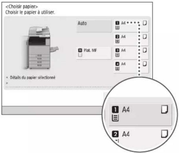 CANON imageRUNNER ADVANCE C3330i - Choisir papier Cople Impression - 1