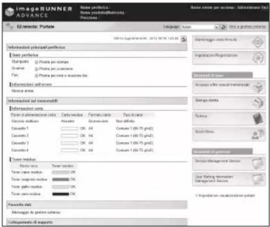 CANON imageRUNNER ADVANCE C3330i - Che casa può fare l'IU remota - 1