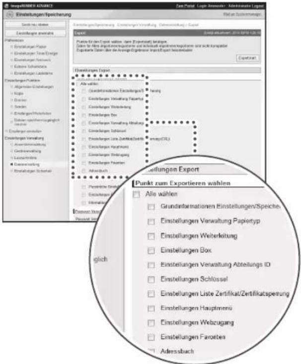 CANON imageRUNNER ADVANCE C3330i - Importieren/Exportieren gespeicherter Informationen - 1