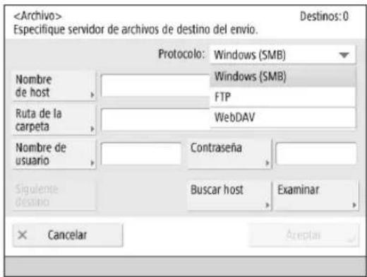 CANON imageRUNNER ADVANCE C3330i - Enviar datos a un servidor - 1