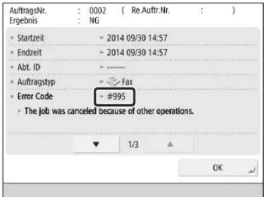 CANON imageRUNNER ADVANCE C3330i - Wenn das Problem nicht behoben werden kann - 1