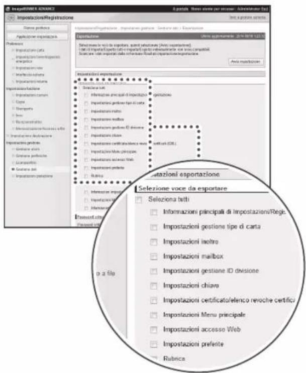 CANON imageRUNNER ADVANCE C3330i - Importazione/esportazione di informazioni registrate - 1