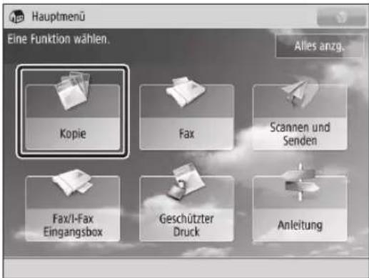 CANON imageRUNNER ADVANCE C3330i - Tasten, die für den Vorgang berührt werden müssen - 1