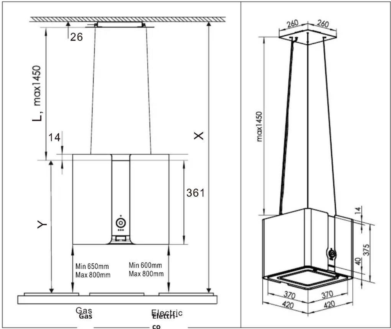 Klarstein Futurelight Smart - Dimensioni - 1