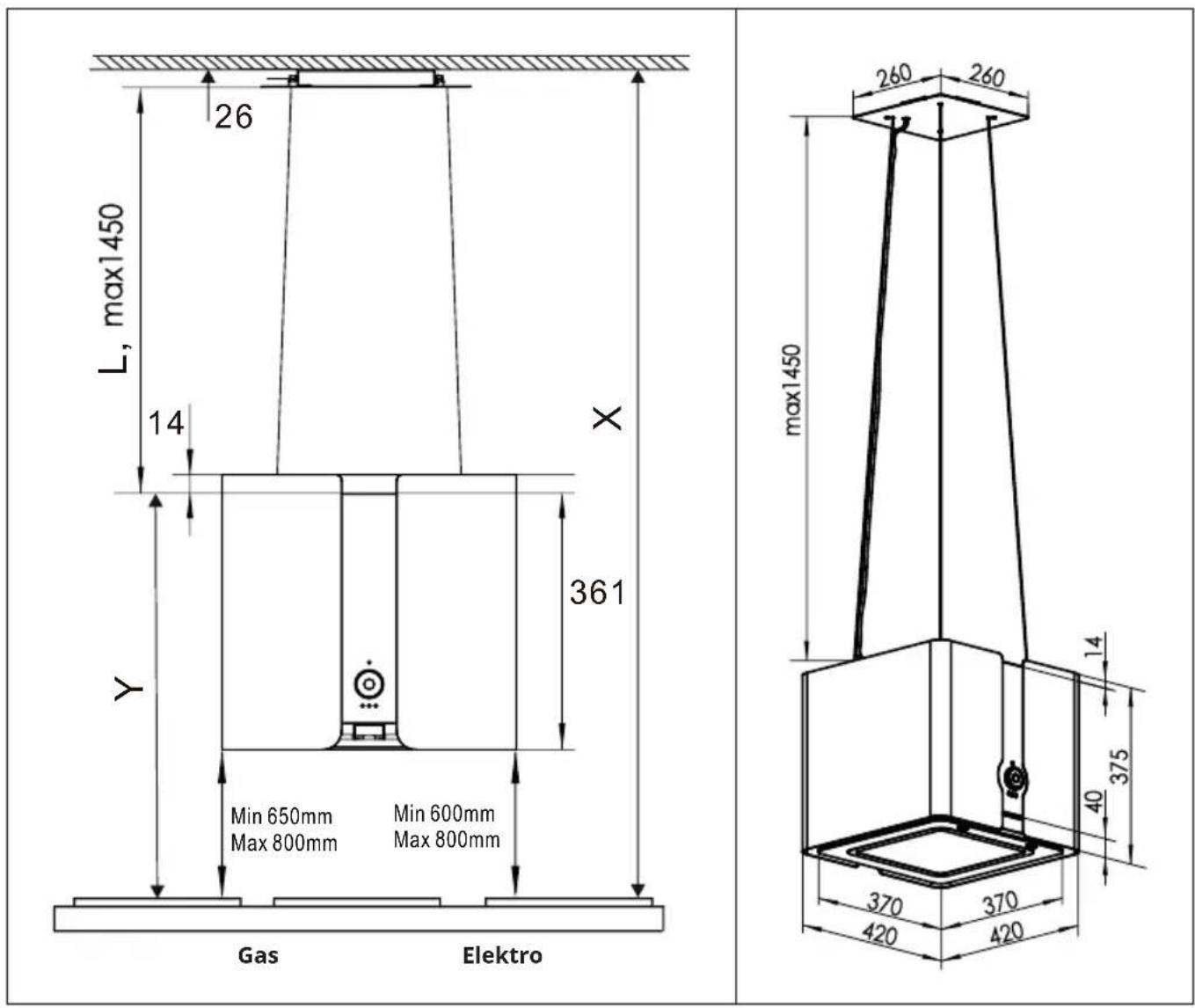 Klarstein Futurelight Smart - Abmessungen - 1