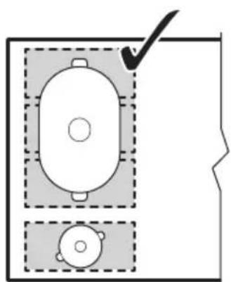 AEG NIK95I00FB - Correct cookware position: - 1