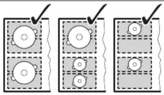 AEG NCQ84K01CB - Diamètre et position de l'ustensile de cuisine - 4