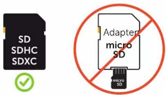 SD SDHC SDXC ✓ Adapter micro SD micro SD