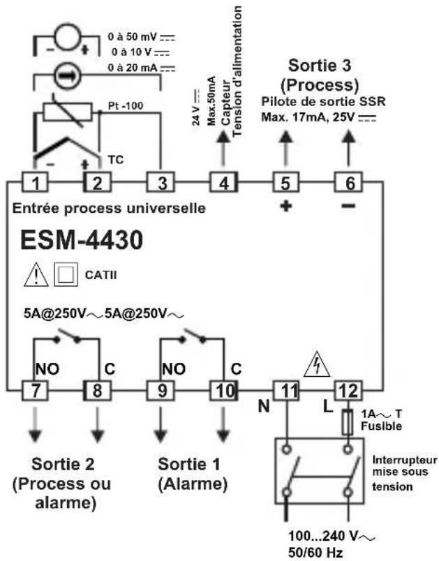 Emko ESM-7730 - Connexions électriques - 1