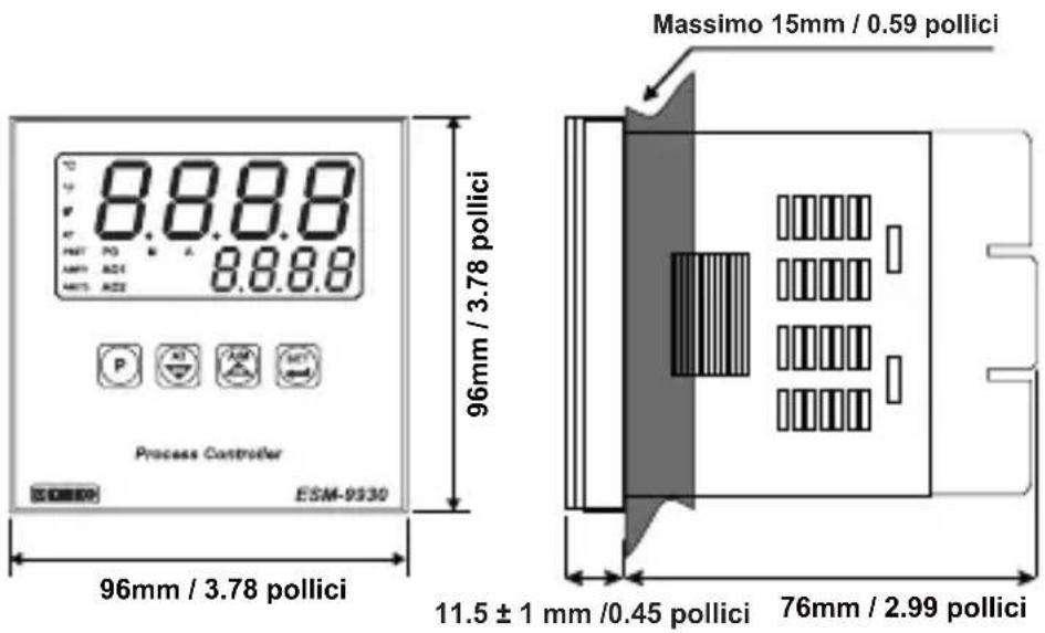 Emko ESM-7730 - Distanza minima tra i centri di taglio del pannello: - 8