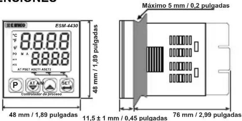 Emko ESM-7730 - Distancia mínima entre los centros de encastre del panel: - 1