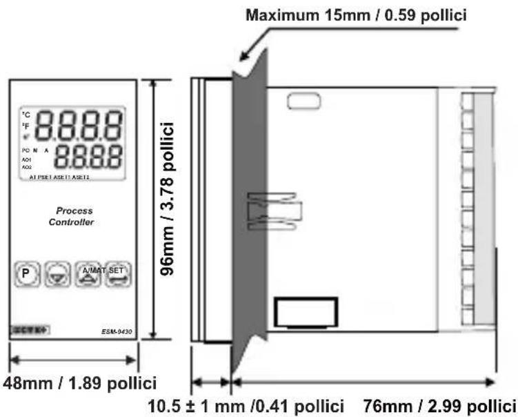 Emko ESM-7730 - Distanza minima tra i centri di taglio del pannello: - 10