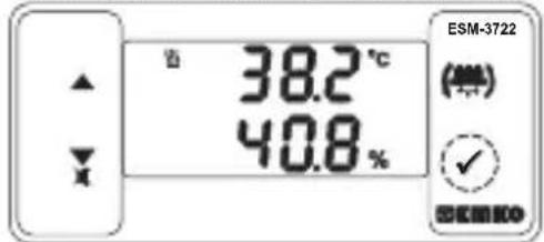 Emko ESM-3721HT - Cambiar y guardar el valor establecido de temperatura y de humedad - 1