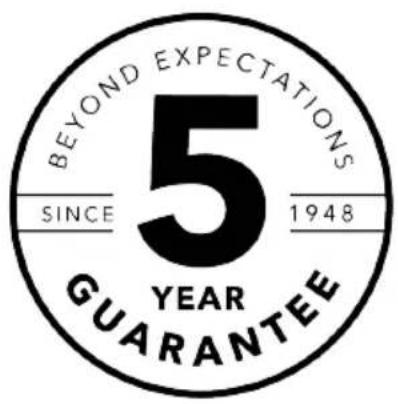 BEYOND EXPECTATIONS 5 SINCE 1948 YEAR GUARANTEE