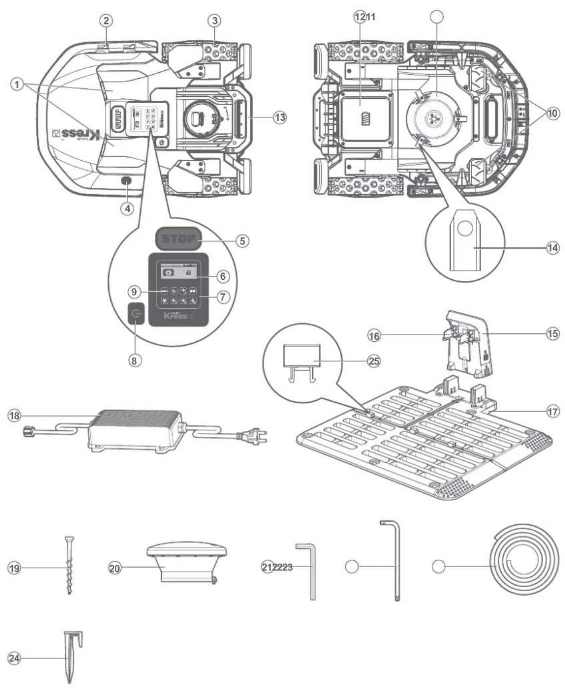 KRESS Mission RTKn KR171E - Lista de componentes - 1
