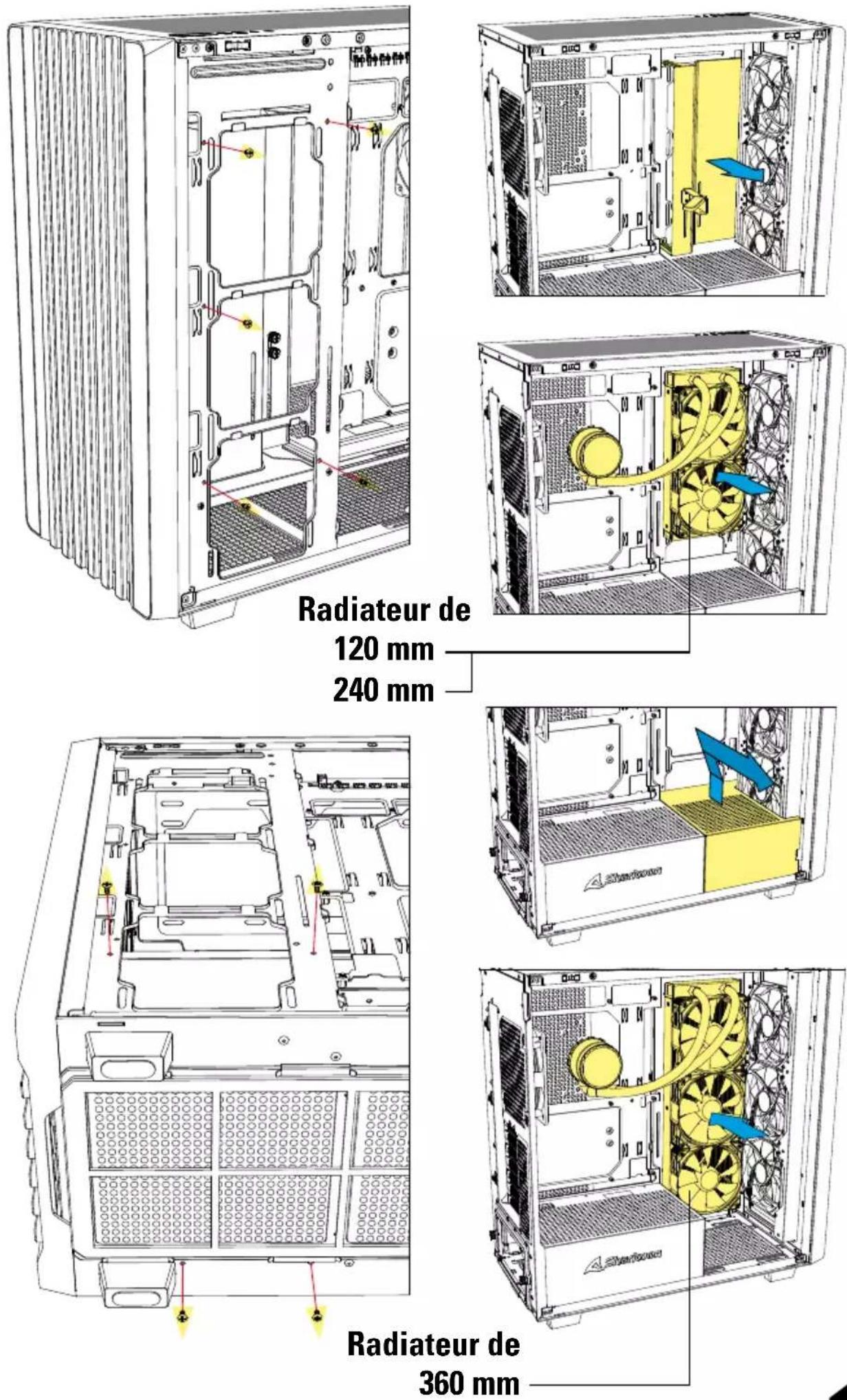 Sharkoon REBEL C70M - Installer le radiateur sur le panneau latéral - 1