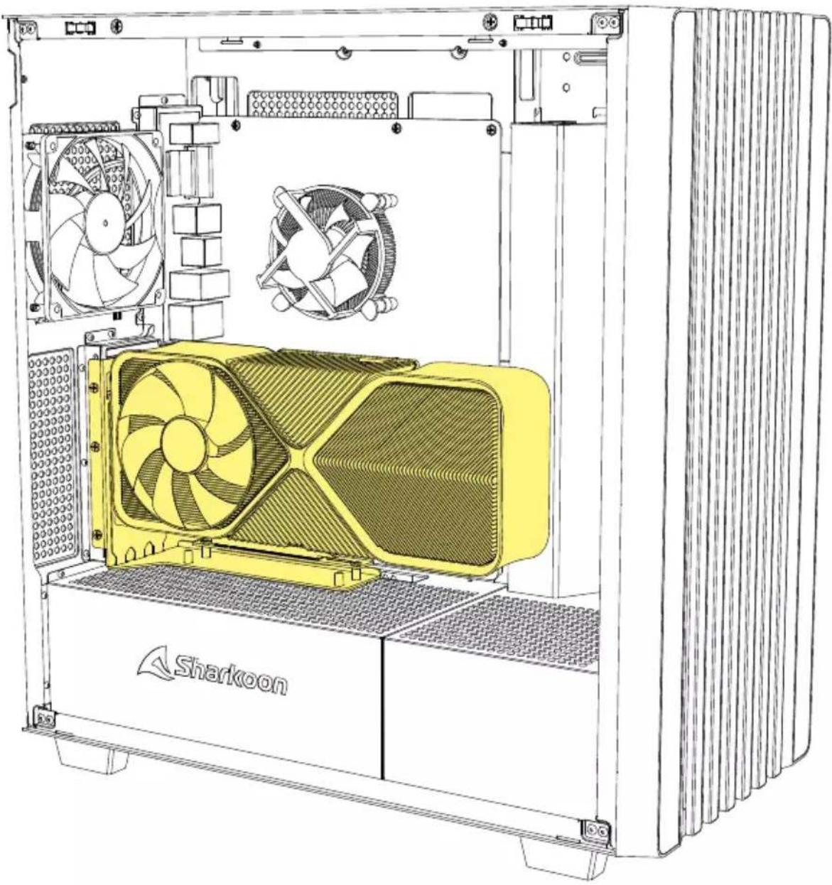 Sharkoon REBEL C70M - Kit de carte graphique verticale en option - 1