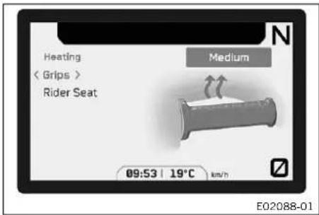 KTM 1290 Super Adventure S (2024) - Heating Grips (fonction optionnelle) - 1