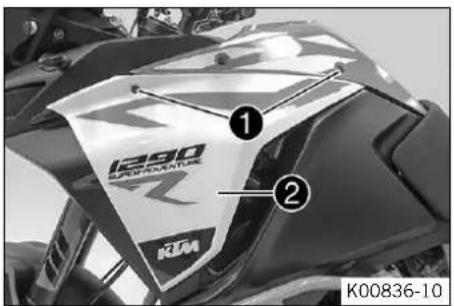 KTM 1290 SUPER ADVENTURE (2018) - Déposer le cache latéral avant - 1