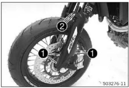 KTM 690 SMC R (2024) - Remonter la protection de fourche - 1
