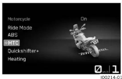 KTM 890 Adventure R (2024) - Contrôle de la traction de la moto (Contrôle de la traction de la moto (MTC) dans les virages) - 1