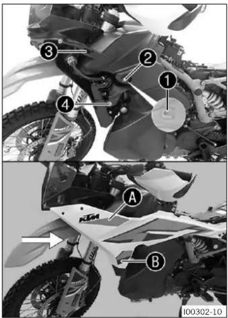 KTM 890 Adventure R (2024) - Monter le déflecteur gauche du réservoir de carburant - 1