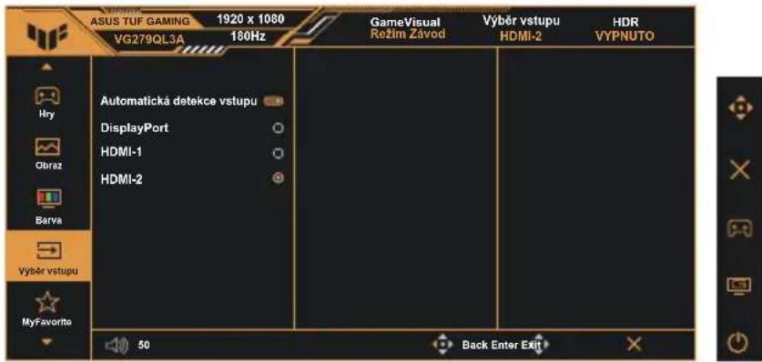 ASUS TUF Gaming VG279QL3A - Výběr vstupu - 1