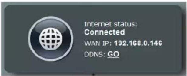 Internet status: Connected WAN IP: 192.168.0.146 DDNS: GO